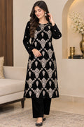 2 Piece Unstitched Embroidered Velvet Suit (Midnight Black)