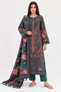 Bonanza Satrangi Premium Khaddar 3 Piece Suit – Teal & Pink